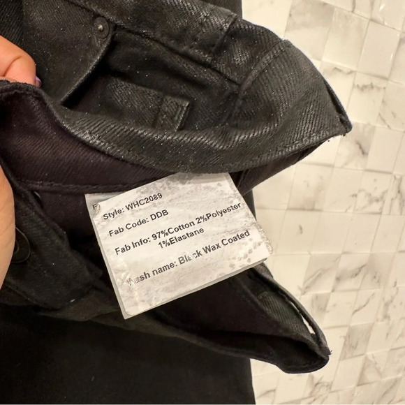 Hudson Noa Mid-Rise Crop Black Coated Jeans Size 25 - Picture 6 of 10